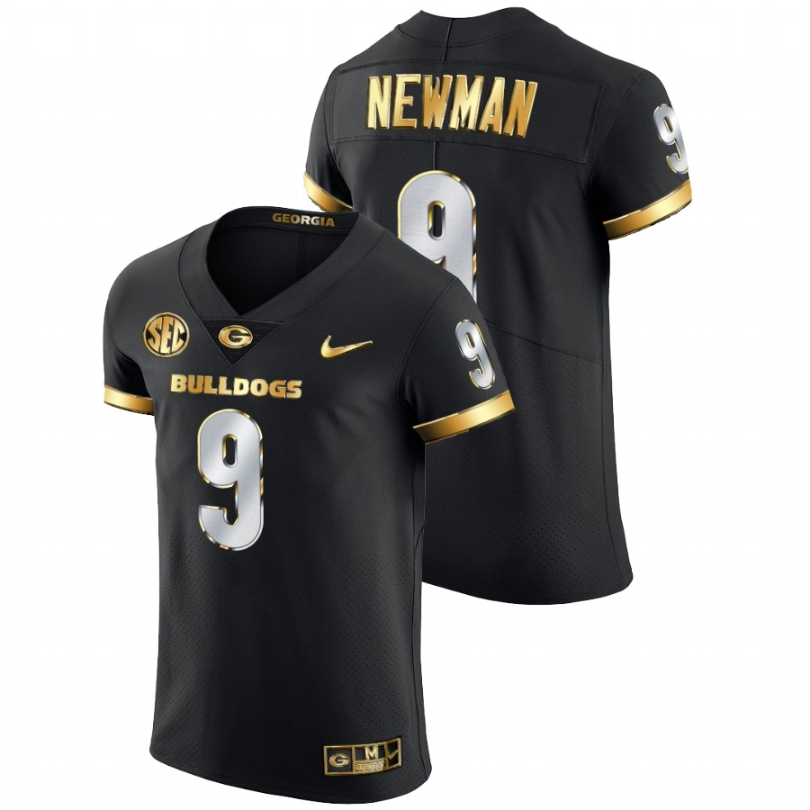 Georgia Bulldogs Men's NCAA Jamie Newman #9 Black Golden Diamond Edition Authentic College Football Jersey VDP4249BN